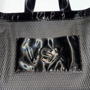 Victoria’s Secret VSX Stylish Black Mesh Zip Tote Bag